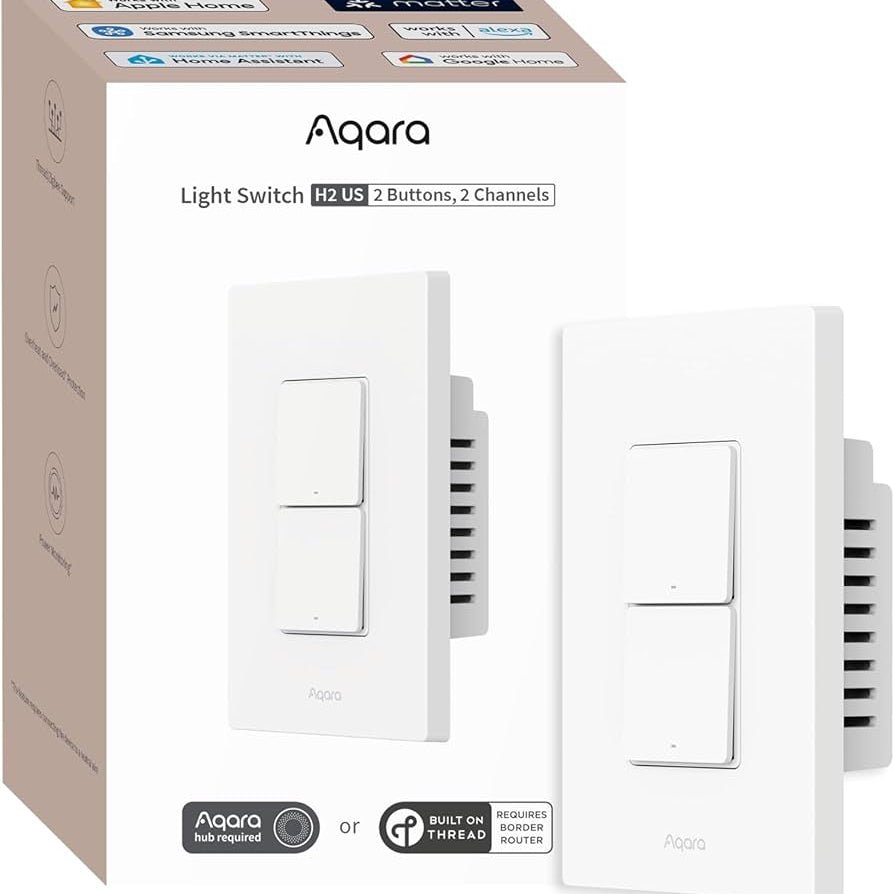 Aqara Ligskakelaar H2 US (2-Knoppie 2 Knoppies, 2 Kanaal) WS-K03E