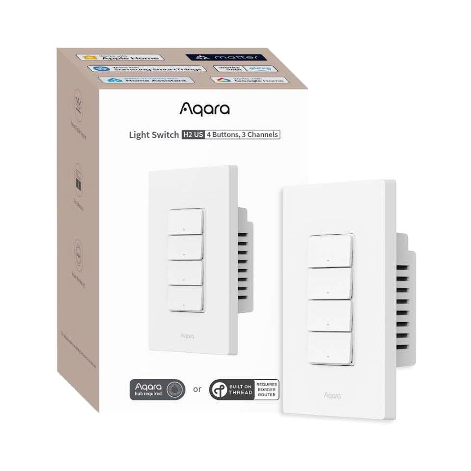 Aqara Light Switch H2 US(4 Buttons, 3 Channel) WS-K04E
