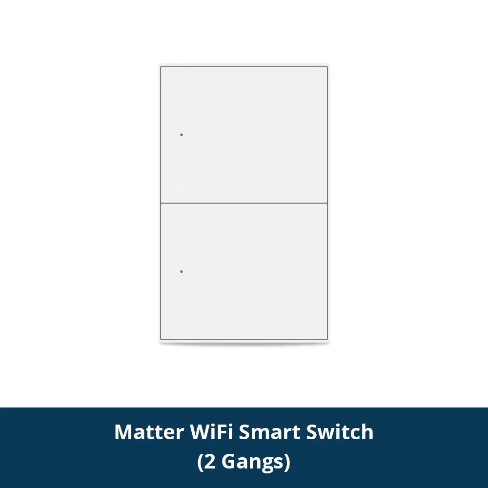 Zemismart US Touch Switch 2x4 PVC 2Channel White (Matter WiFi)