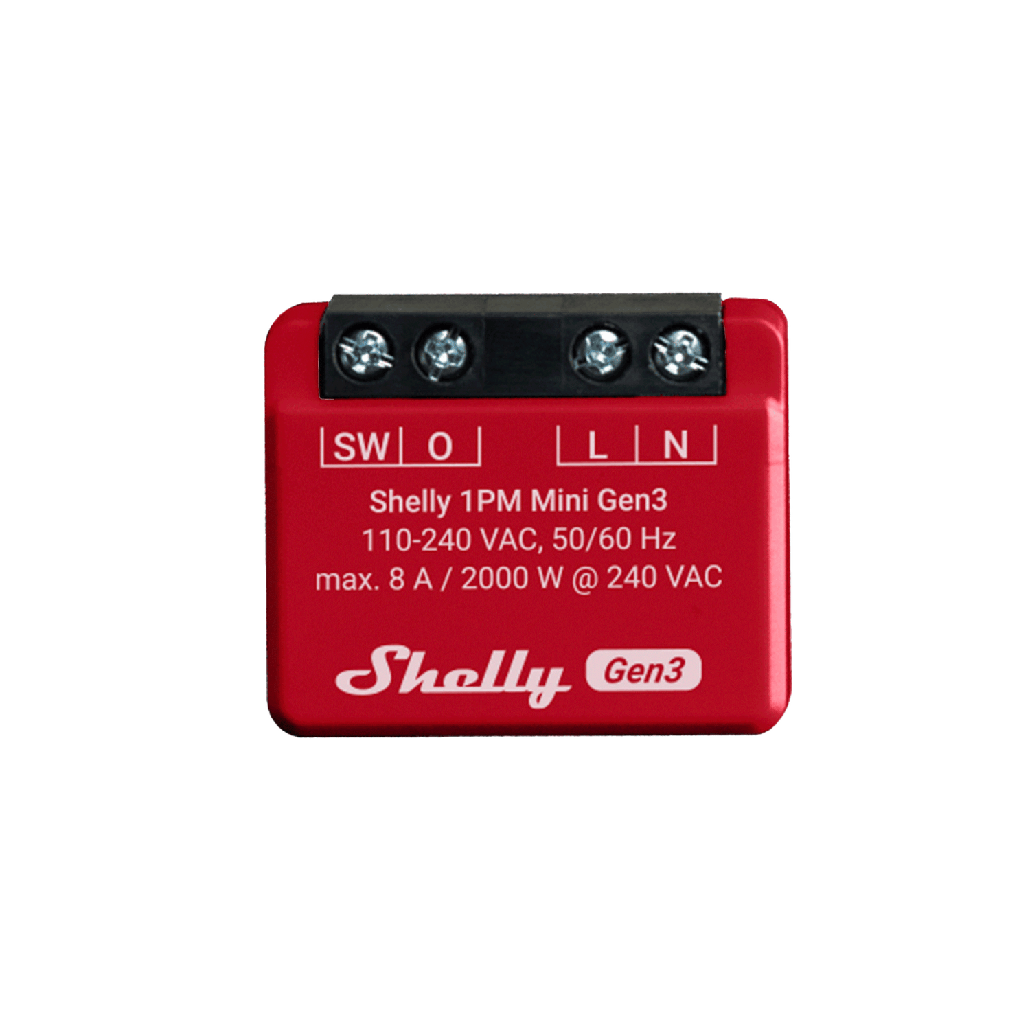 Shelly 1 Mini Gen3 smart WiFi relay switch, ultra-compact third generation home automation module for smart lighting, appliance control, and seamless integration with major smart home platforms.
