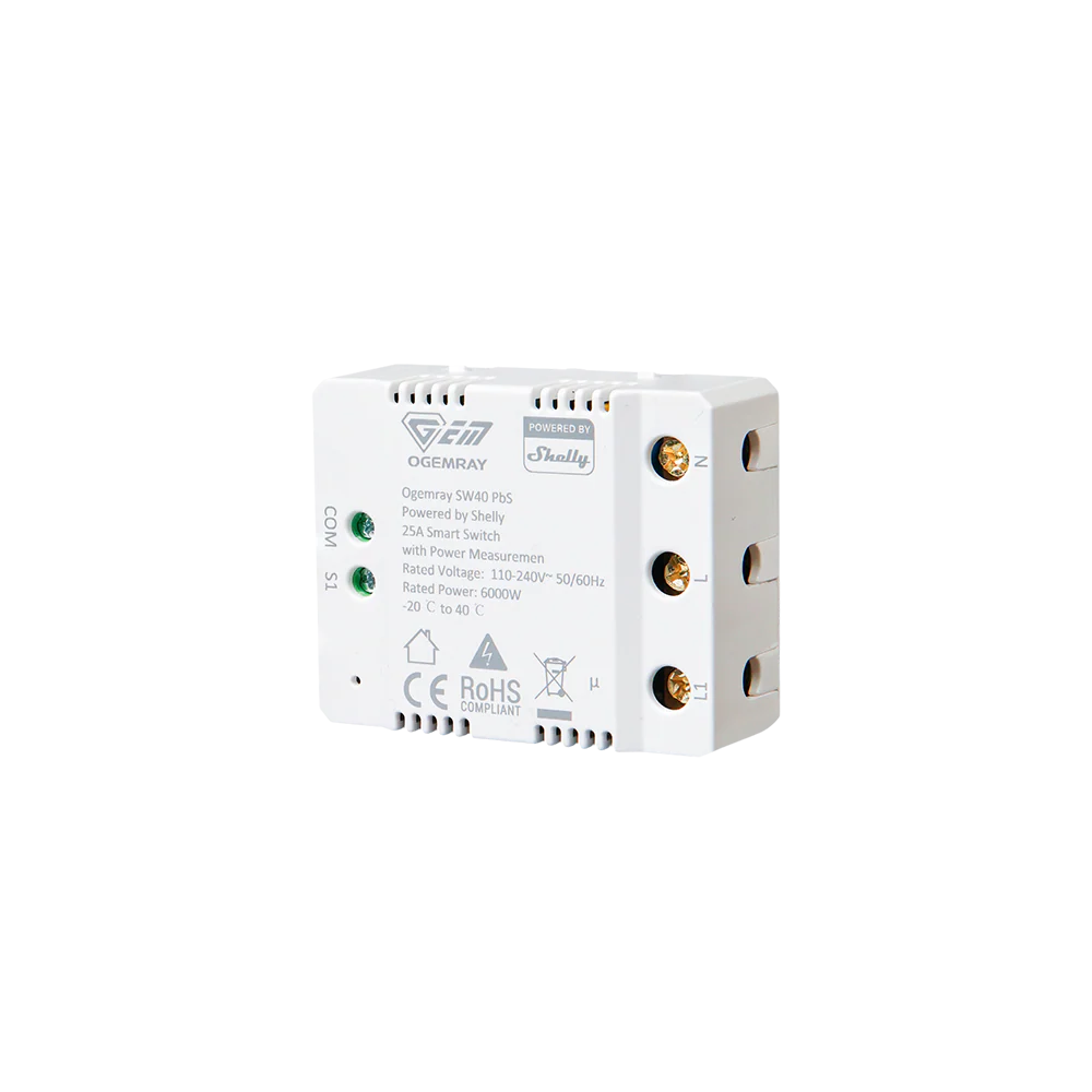 White electronic module with multiple connectors on a white background