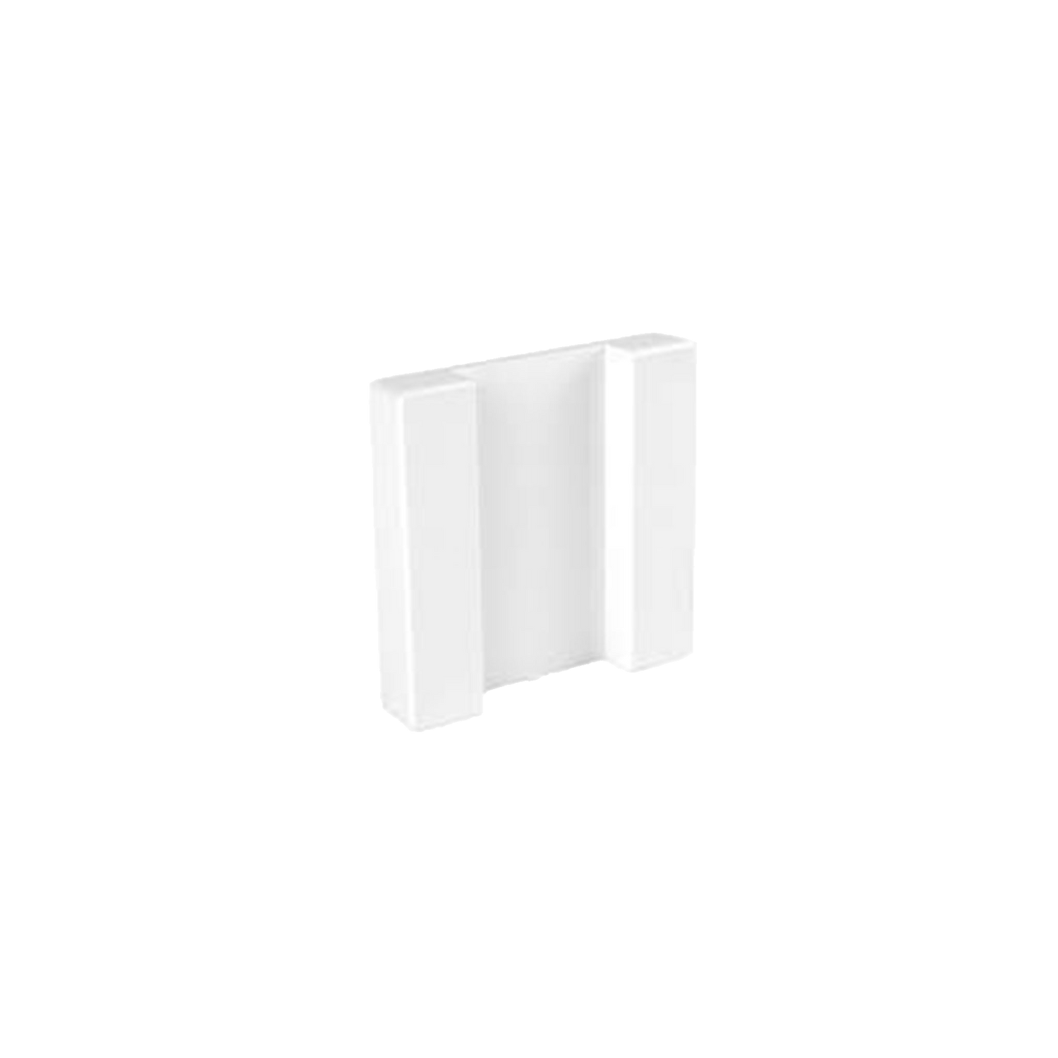 White rectangular Sonoff base on a white background