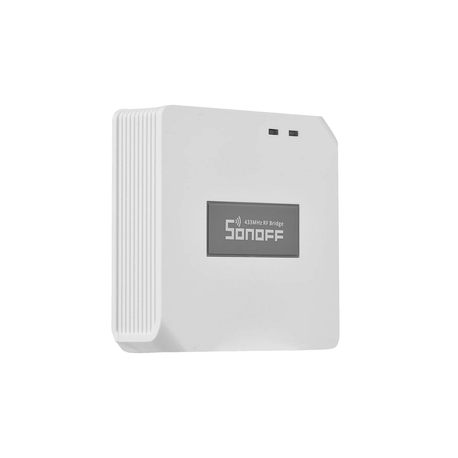 White electronic RF Controller with Sonoff branding on a white background