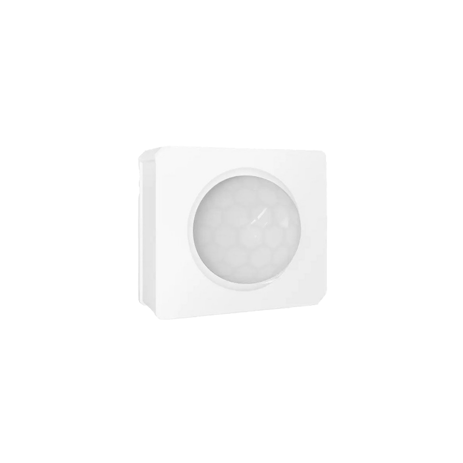 White Sonoff motion sensor on a white background