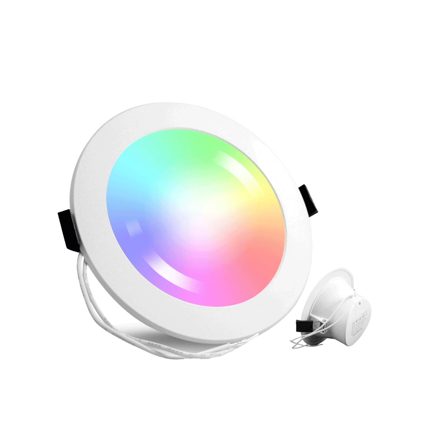 Zemismart Smart Downlight 12W is a Round RGB light bulb with white base on a white background