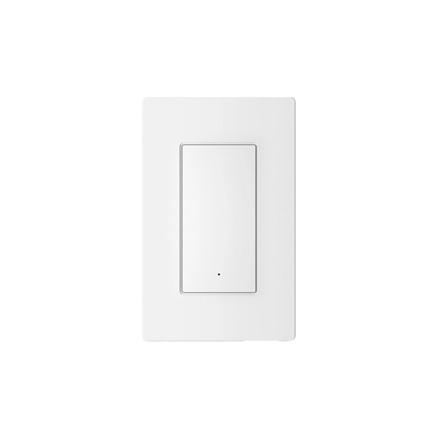 Zemismart US push switch in white, 2x4 PVC wall plate design, 1-button smart light switch compatible with Matter over WiFi, modern home automation device for seamless smart home integration.