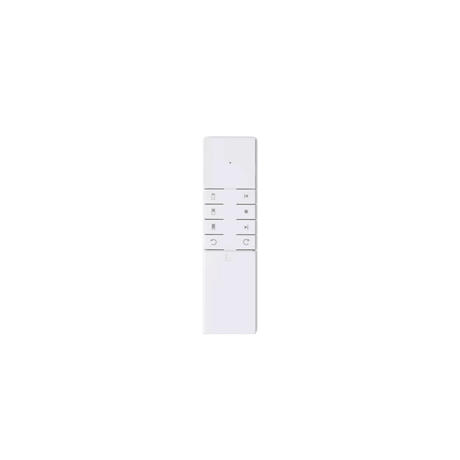 White remote control with buttons on a white background