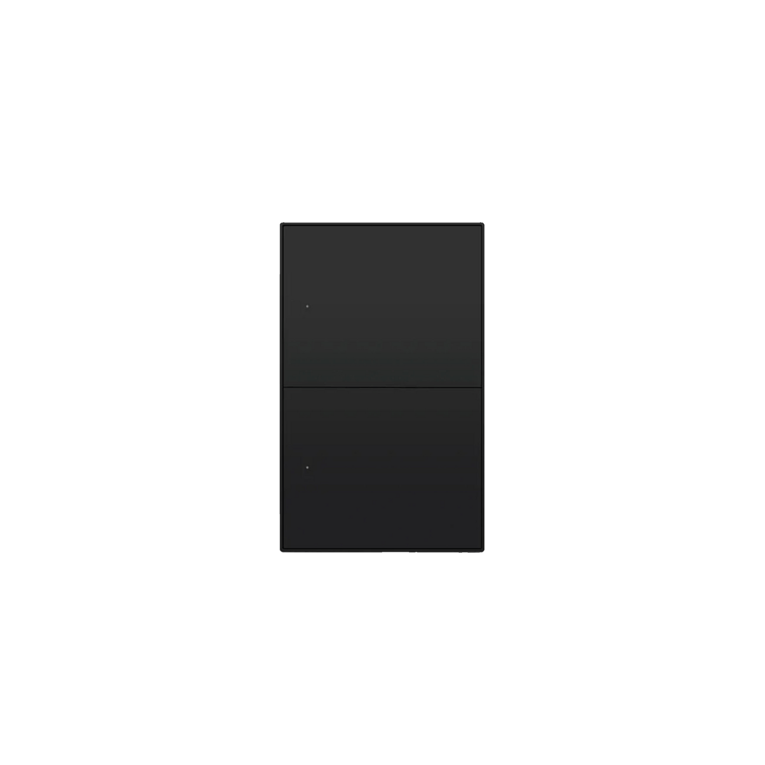 Black wall light switch on a white background