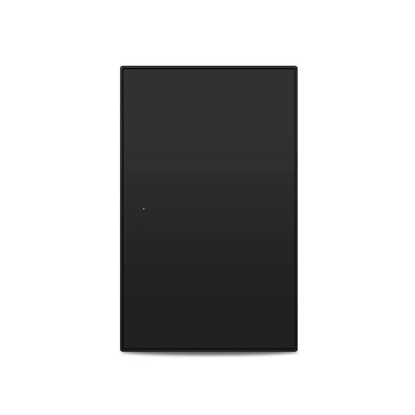 Black wall light switch on a white background