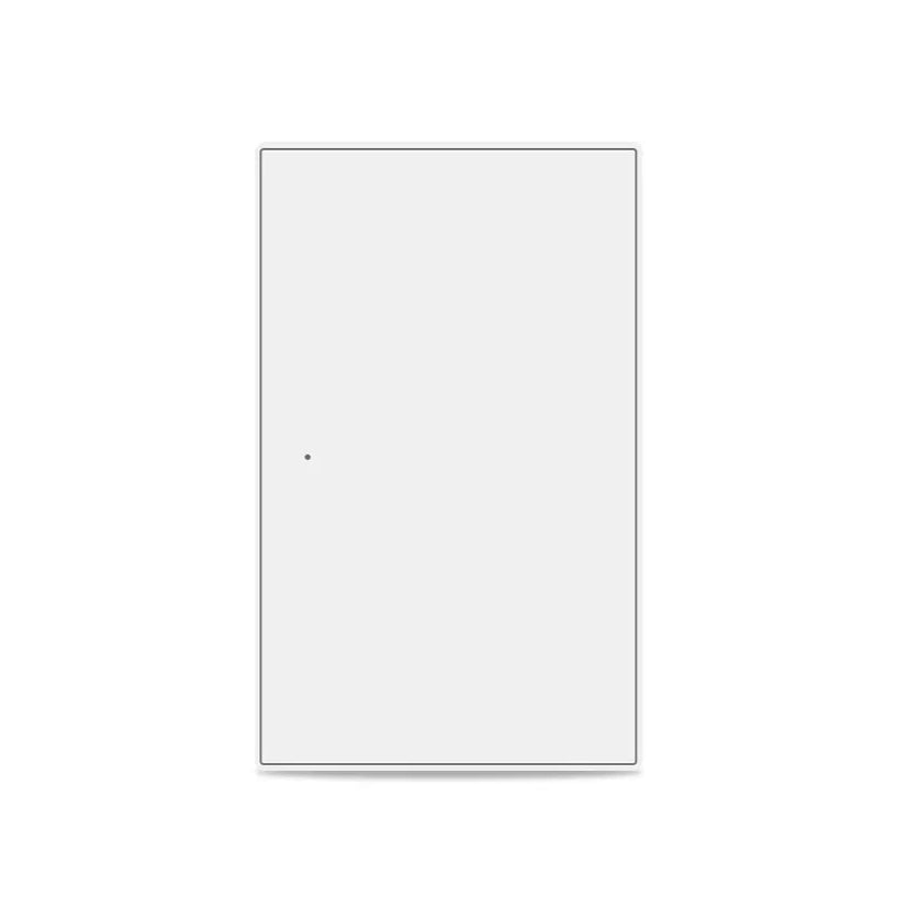 White wall light switch on a white background