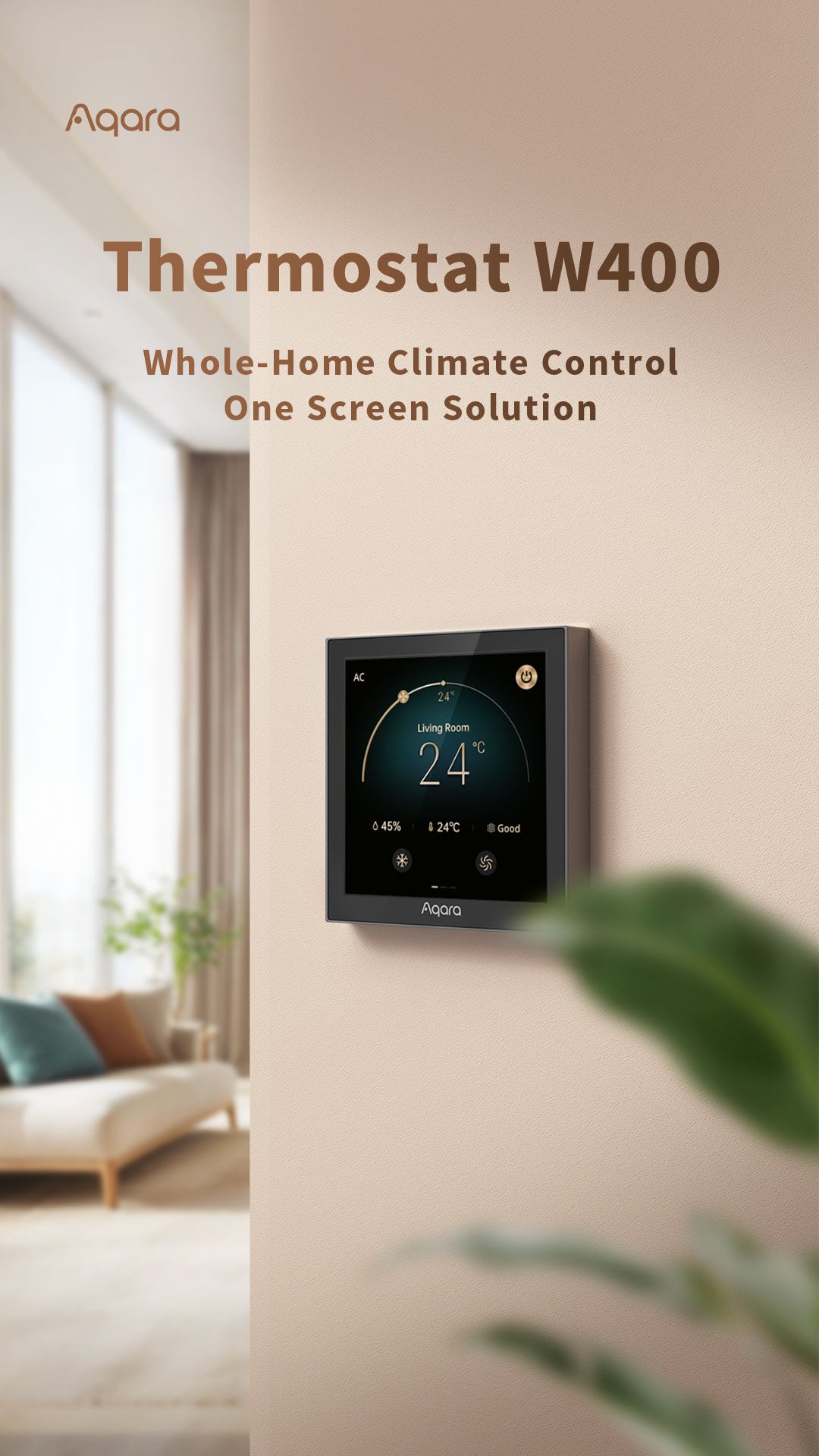 AQARA Thermostat W400 (FCU) Grey color