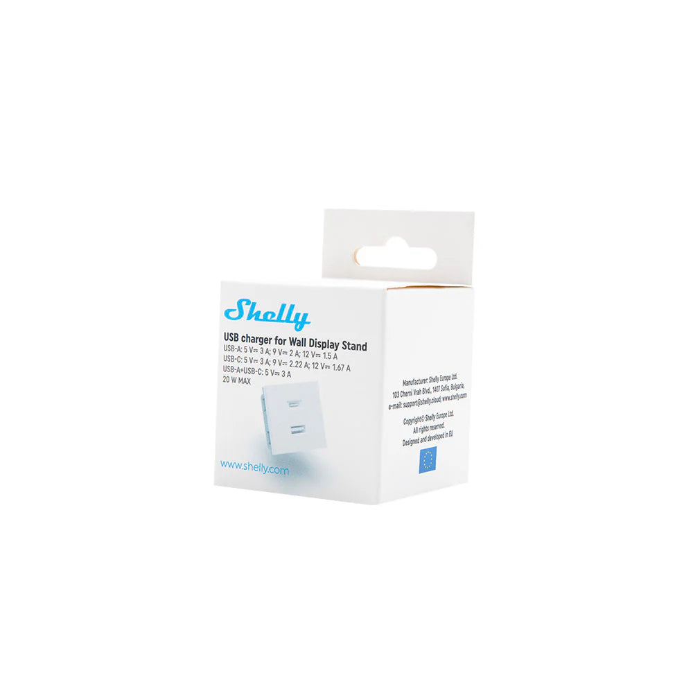 Shelly USB charger for Wall Display Stand White