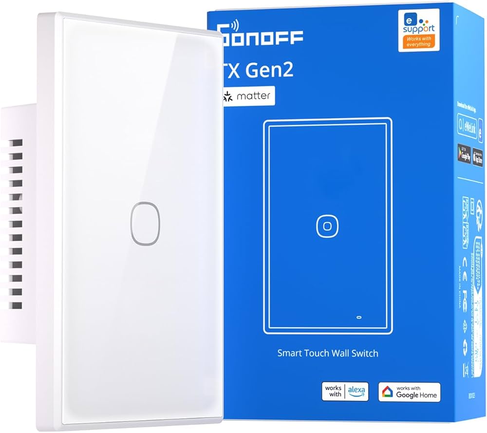 Sonoff Ligskakelaar Wit 1CH T6 Reeks Gen2 WiFi RF