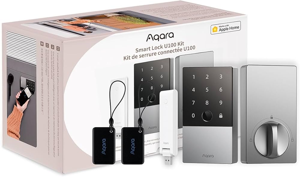 Aqara Smart Lock U100 [Offline E1 Kit]Include 1 E1 Hub 2 NFC Cards