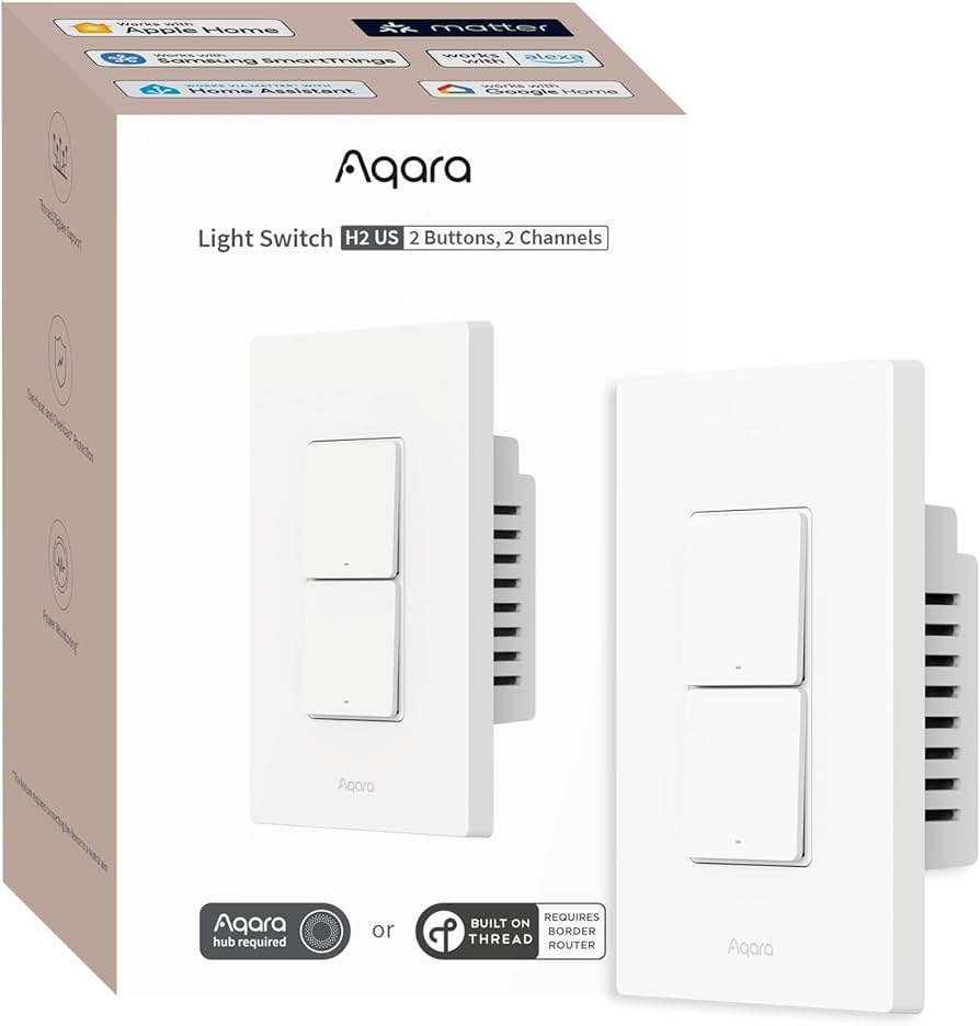 Aqara Light switch H2 US(2-Button 2 Buttons,2 Channel) WS-K03E