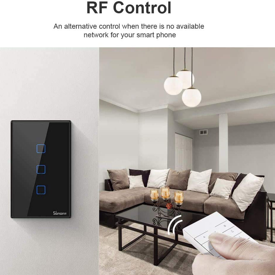 Sonoff Light Switch Black 3CH WiFi RF