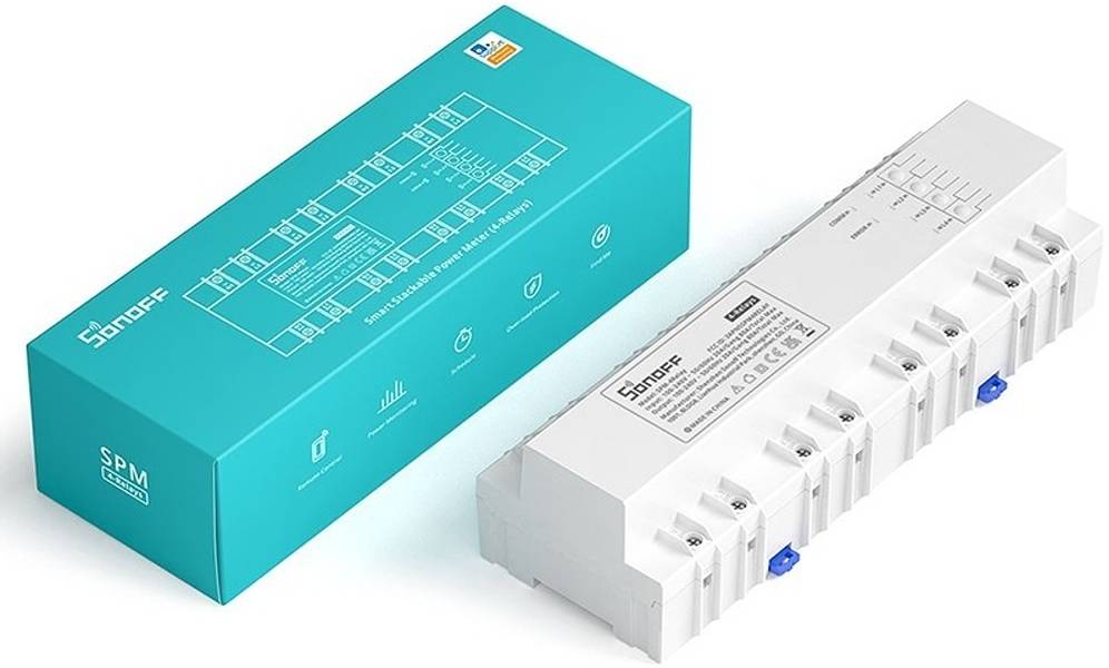 Sonoff Slim Stapelbare Kragmeter 4 Relais