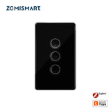 Zemismart US Touch Switch 2x4 PVC 3Channel Black (Matter WiFi)