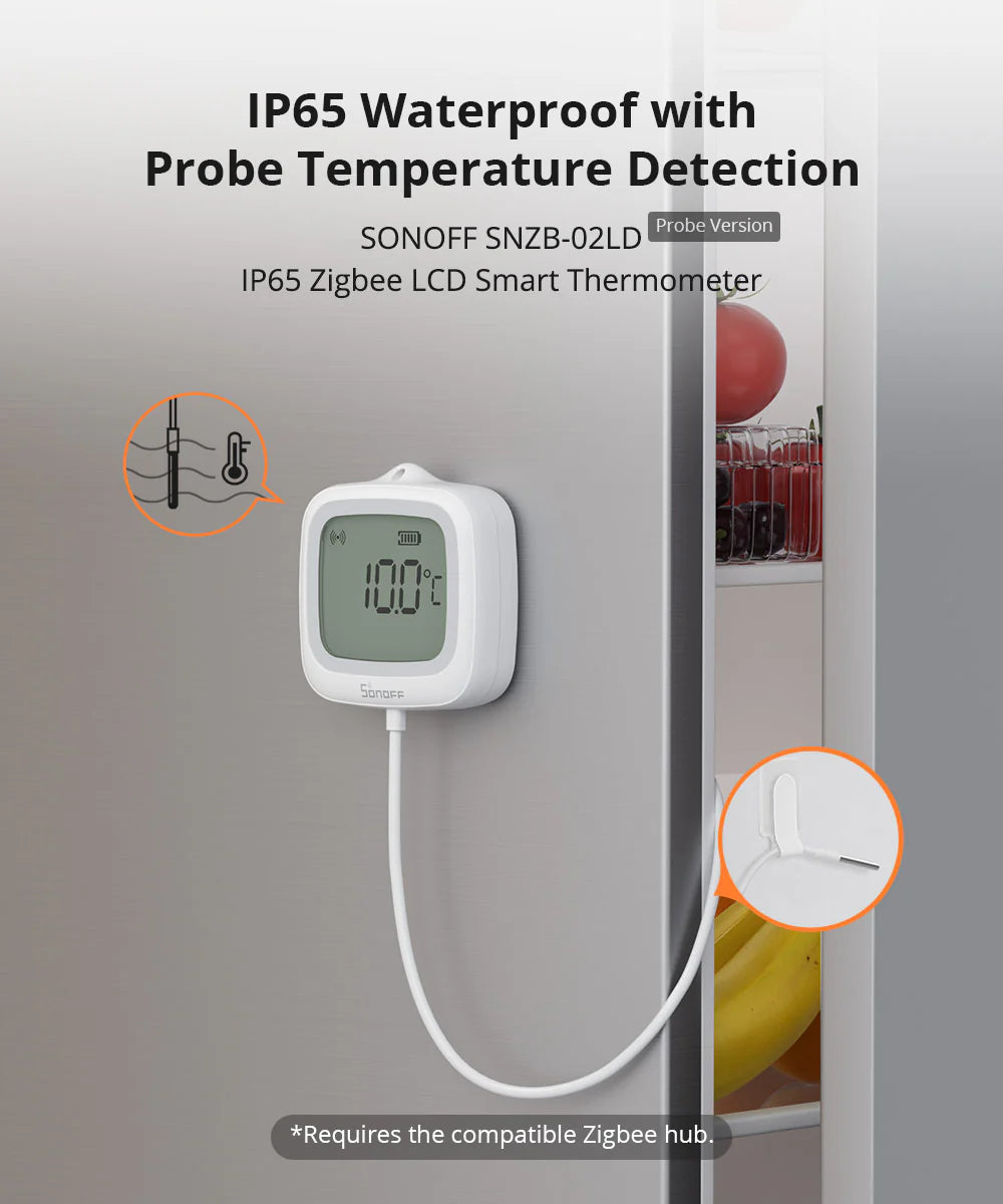 Sonoff IP65 Zigbee LCD Thermometer (Probe Version)