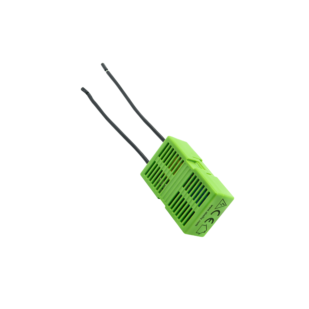 Green Shelly bypass for Dimmer with two black wires on a transparent background