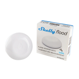 Shelly flood sensor with temperature measurement on a white background