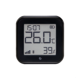 Shelly thermometer with display on a white background