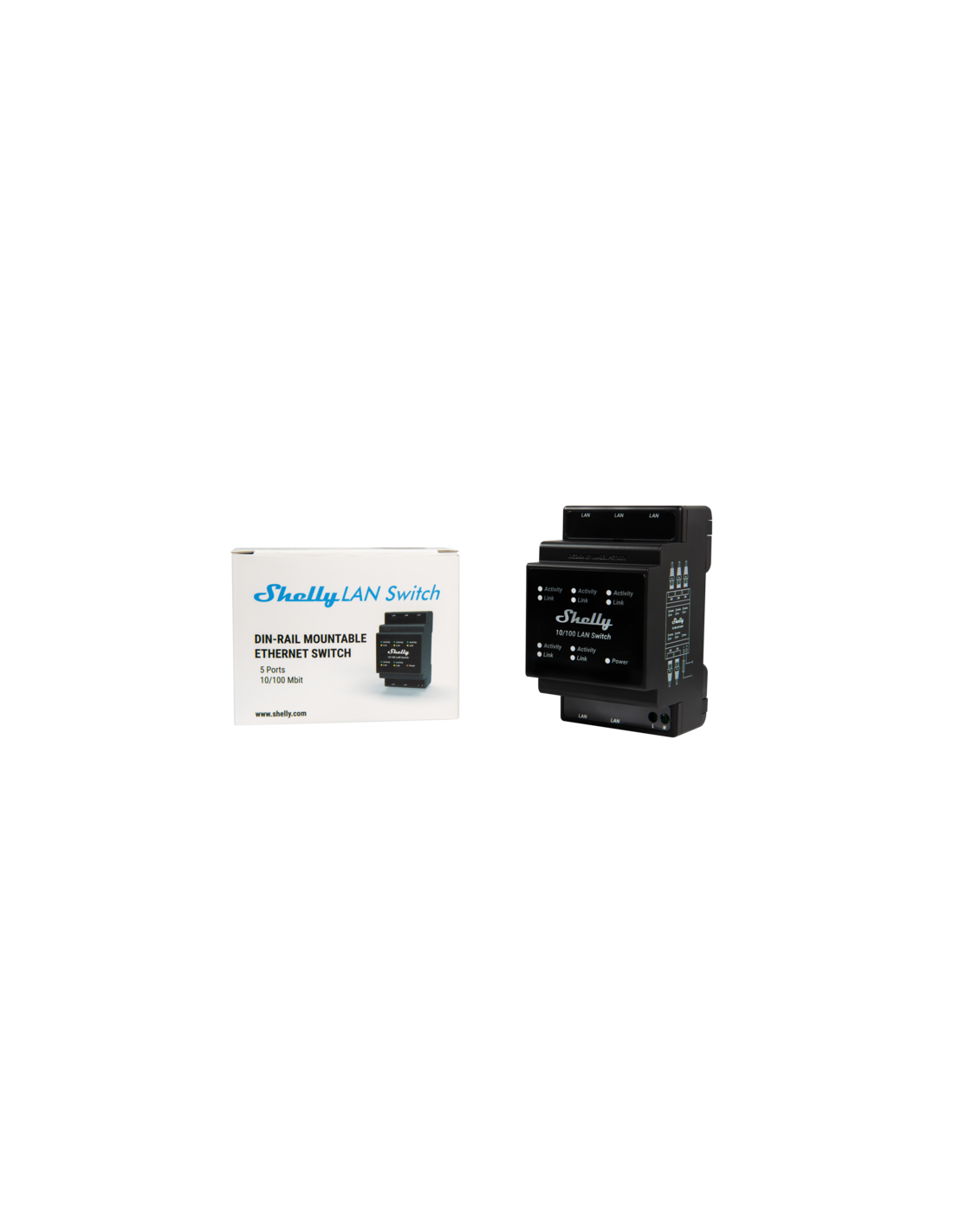 Small black Shelly electrical lan switch block