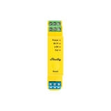 Yellow electronic device with 'Shelly' branding on a white background