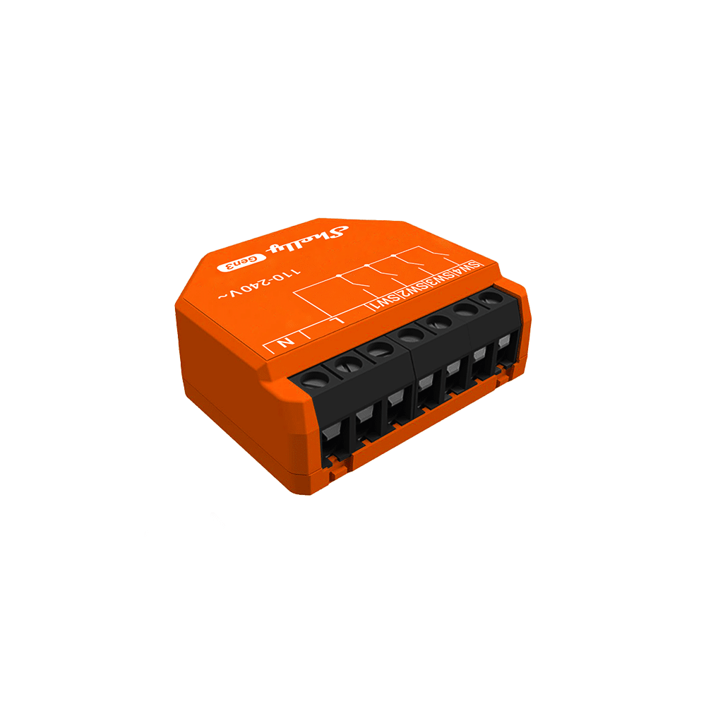 Orange electronic module with wiring on a transparent background