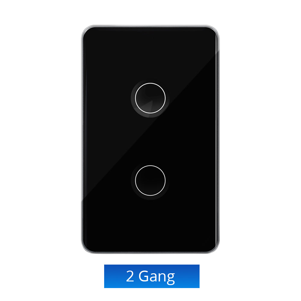 Zemismart US Touch Switch 2x4 PVC 2Channel Black (Matter WiFi)