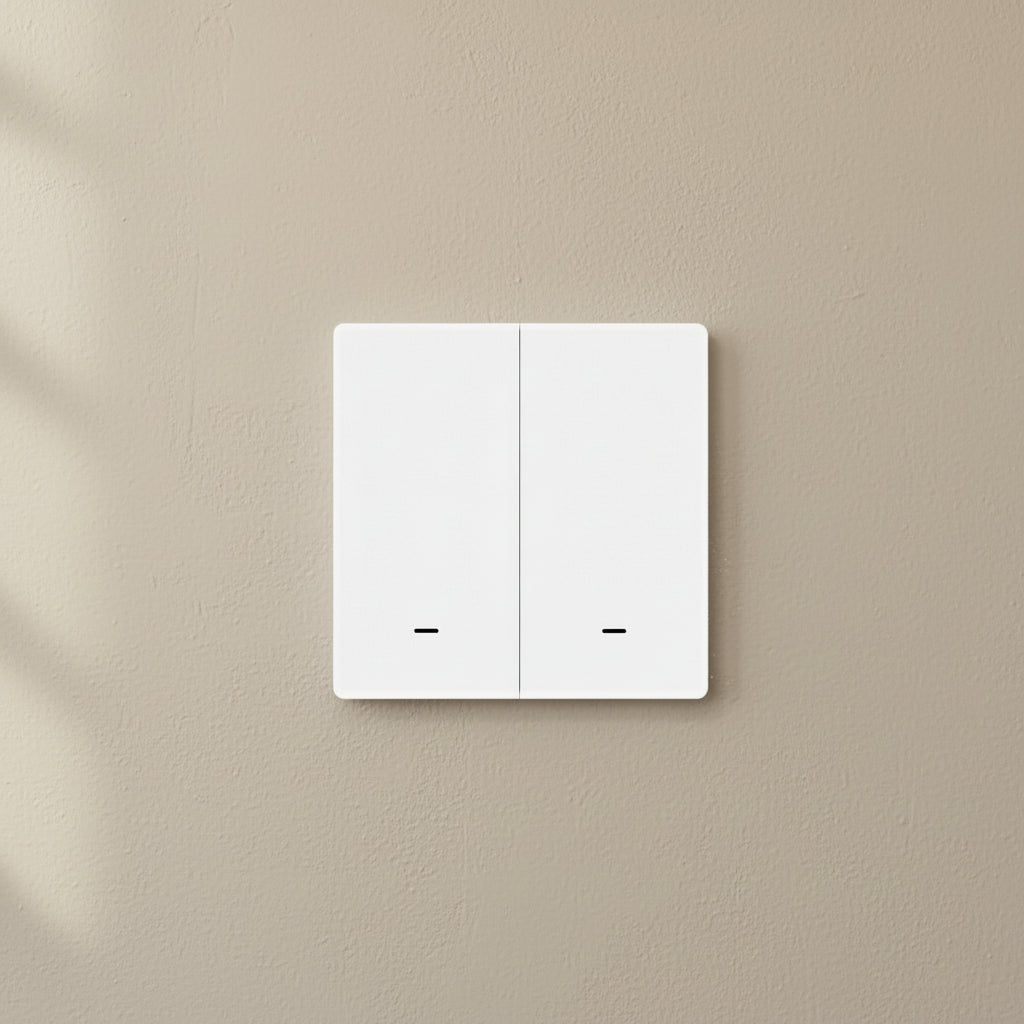 Zemismart Push Wireless Switch 3x3 PVC 2Channel White (Tuya Zigbee)